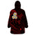 Polynesian Hawaii Wearable Blanket Hoodie Niihau Islands with Pacific Plumeria Red Vibe LT9 - Polynesian Pride