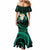 Polynesian Hawaii Mermaid Dress Niihau Islands with Pacific Plumeria Turquoise Vibe LT9 - Polynesian Pride