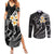 Polynesian Hawaii Couples Summer Maxi Dress and Long Sleeve Button Shirts Niihau Islands with Pacific Plumeria White Vibe LT9 White - Polynesian Pride