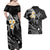 Polynesian Hawaii Couples Off Shoulder Maxi Dress and Hawaiian Shirt Niihau Islands with Pacific Plumeria White Vibe LT9 - Polynesian Pride