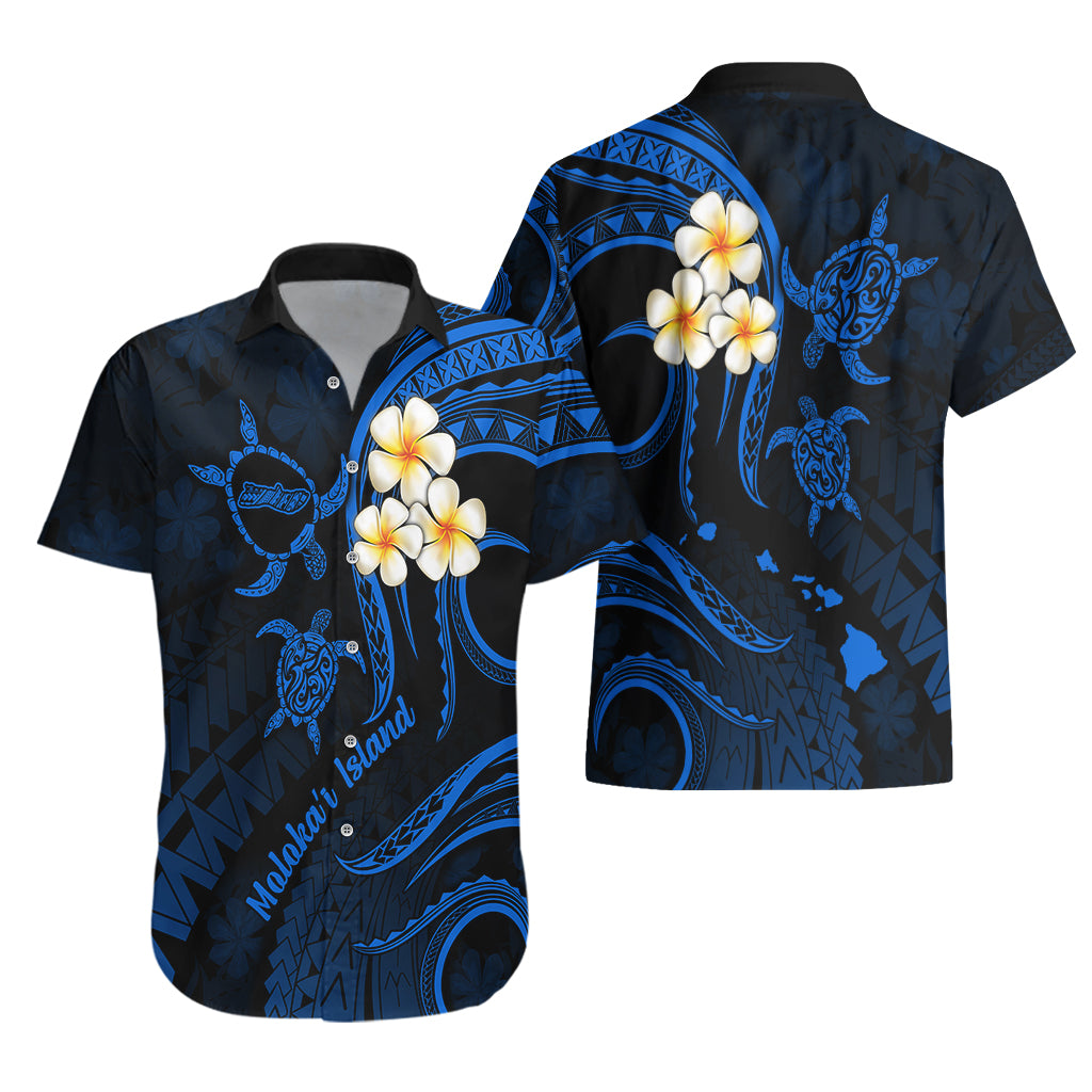 Hawaii Hawaiian Shirt Molokai Islands Polynesian Sunset Plumeria Blue Vibe LT9 - Polynesian Pride