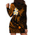 Hawaii Hoodie Dress Molokai Islands Polynesian Sunset Plumeria Gold Vibe LT9 - Polynesian Pride