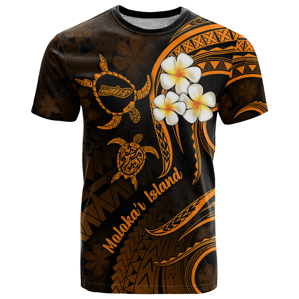 Hawaii T Shirt Molokai Islands Polynesian Sunset Plumeria Gold Vibe LT9 Gold - Polynesian Pride