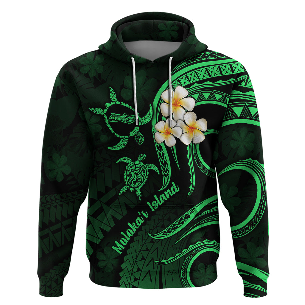 Hawaii Hoodie Molokai Islands Polynesian Sunset Plumeria Green Vibe LT9 Pullover Hoodie Green - Polynesian Pride