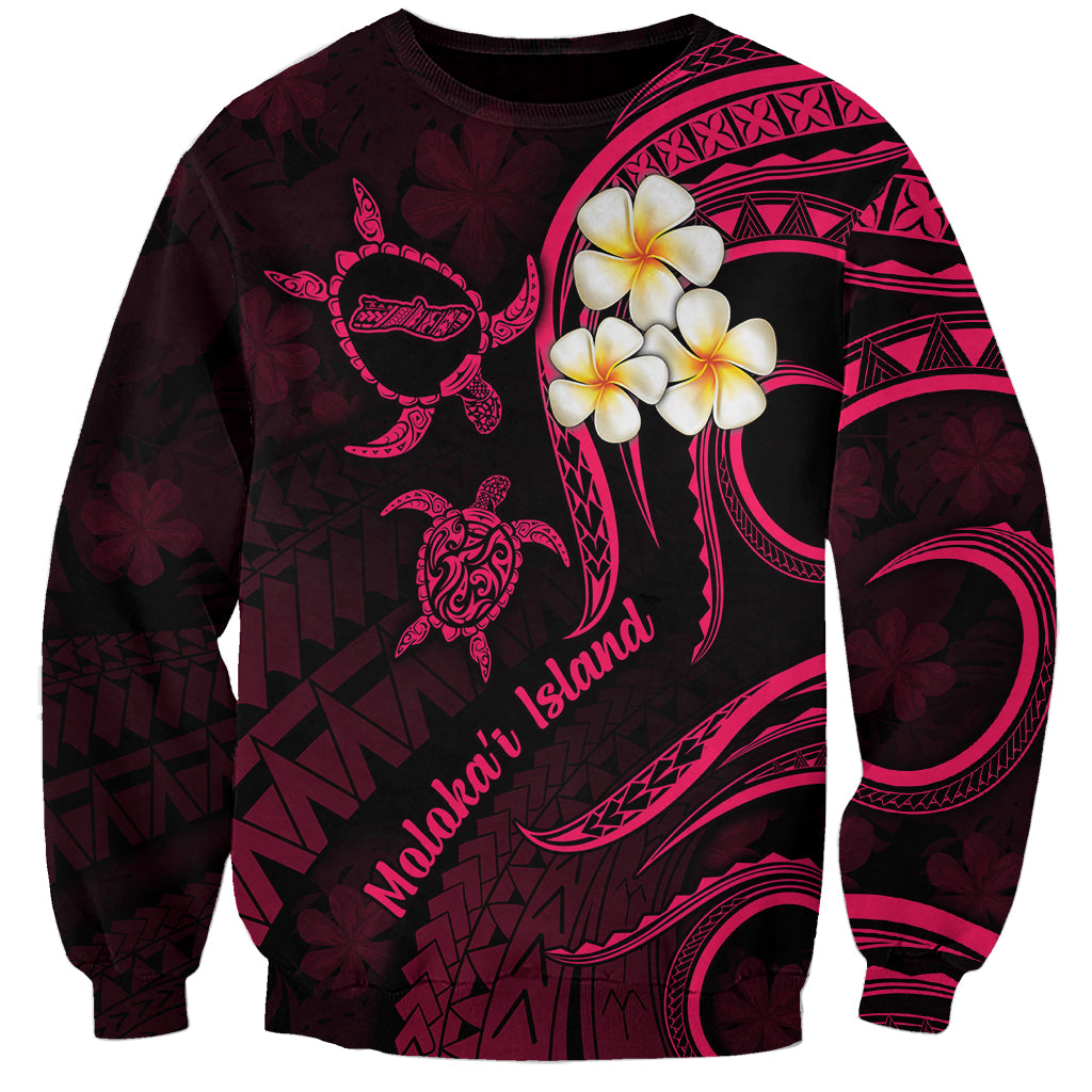 Hawaii Sweatshirt Molokai Islands Polynesian Sunset Plumeria Pink Vibe LT9 Unisex Pink - Polynesian Pride