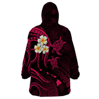 Hawaii Wearable Blanket Hoodie Molokai Islands Polynesian Sunset Plumeria Pink Vibe LT9 - Polynesian Pride