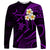 Polynesian Hawaii Long Sleeve Shirt Molokai Islands with Pacific Plumeria Purple Vibe LT9 Unisex Purple - Polynesian Pride