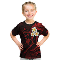 Polynesian Hawaii Kid T Shirt Molokai Islands with Pacific Plumeria Red Vibe LT9 Red - Polynesian Pride