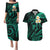 Polynesian Hawaii Couples Puletasi Dress and Hawaiian Shirt Molokai Islands with Pacific Plumeria Turquoise Vibe LT9 Turquoise - Polynesian Pride