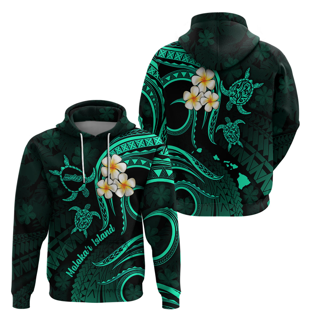 Polynesian Hawaii Hoodie Molokai Islands with Pacific Plumeria Turquoise Vibe LT9 - Polynesian Pride