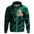 Polynesian Hawaii Hoodie Molokai Islands with Pacific Plumeria Turquoise Vibe LT9 - Polynesian Pride