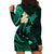 Polynesian Hawaii Hoodie Dress Molokai Islands with Pacific Plumeria Turquoise Vibe LT9 - Polynesian Pride