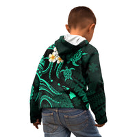 Polynesian Hawaii Kid Hoodie Molokai Islands with Pacific Plumeria Turquoise Vibe LT9 - Polynesian Pride