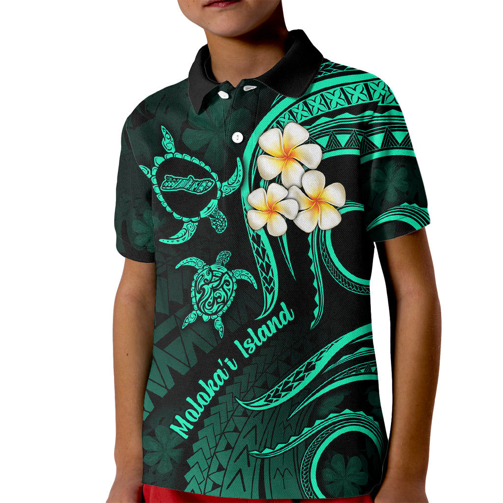 Polynesian Hawaii Kid Polo Shirt Molokai Islands with Pacific Plumeria Turquoise Vibe LT9 Kid Turquoise - Polynesian Pride