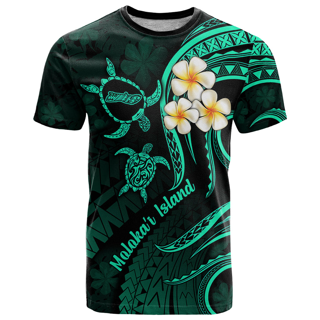 Polynesian Hawaii T Shirt Molokai Islands with Pacific Plumeria Turquoise Vibe LT9 Turquoise - Polynesian Pride