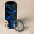 Hawaii Molokaʻi Islands Pacific Plumeria 4 in 1 Can Cooler Tumbler Blue Polynesian Tattoo