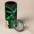 Hawaii Molokaʻi Islands Pacific Plumeria 4 in 1 Can Cooler Tumbler Green Polynesian Tattoo