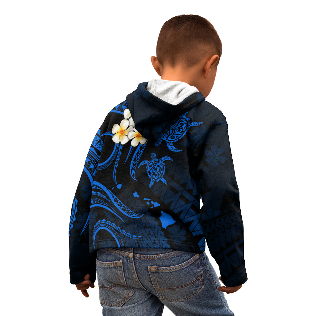 Hawaii Kid Hoodie Lanai Islands Polynesian Sunset Plumeria Blue Vibe LT9 - Polynesian Pride