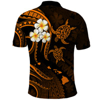 Hawaii Polo Shirt Lanai Islands Polynesian Sunset Plumeria Gold Vibe LT9 - Polynesian Pride