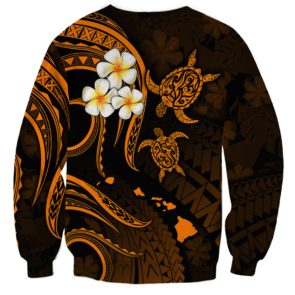 Hawaii Sweatshirt Lanai Islands Polynesian Sunset Plumeria Gold Vibe LT9 - Polynesian Pride