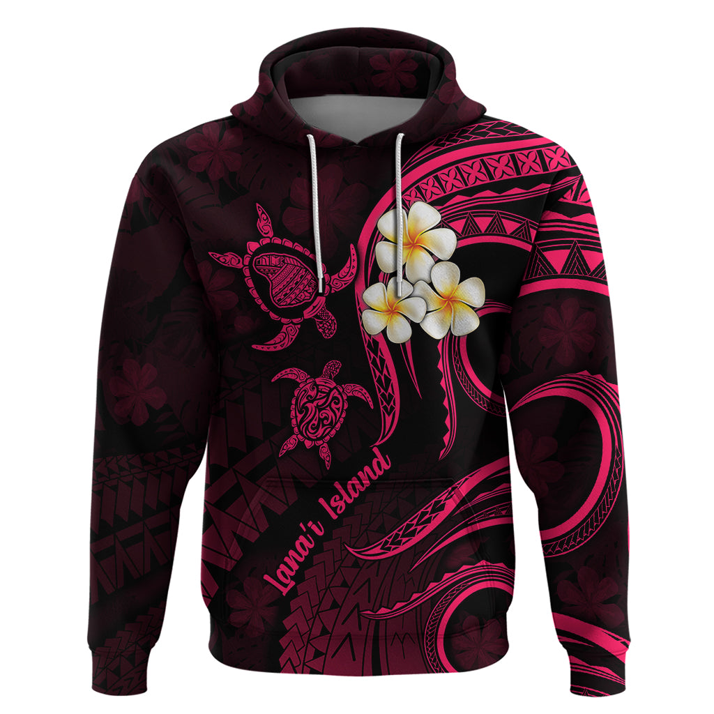 Hawaii Hoodie Lanai Islands Polynesian Sunset Plumeria Pink Vibe LT9 Pullover Hoodie Pink - Polynesian Pride