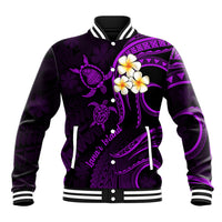 Polynesian Hawaii Baseball Jacket Lanai Islands with Pacific Plumeria Purple Vibe LT9 Unisex Purple - Polynesian Pride