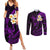 Polynesian Hawaii Couples Summer Maxi Dress and Long Sleeve Button Shirts Lanai Islands with Pacific Plumeria Purple Vibe LT9 Purple - Polynesian Pride