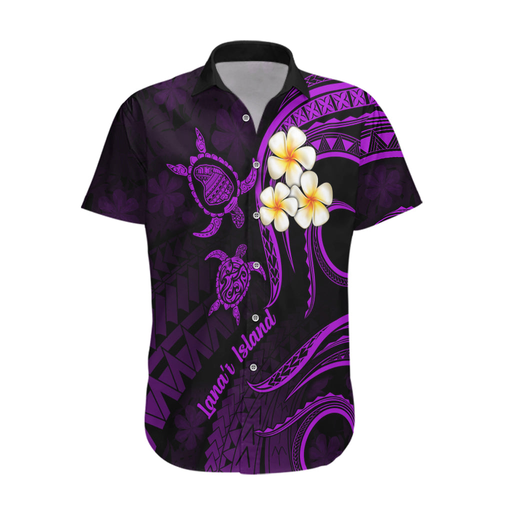 Polynesian Hawaii Hawaiian Shirt Lanai Islands with Pacific Plumeria Purple Vibe LT9 Purple - Polynesian Pride