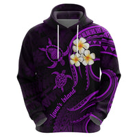 Polynesian Hawaii Hoodie Lanai Islands with Pacific Plumeria Purple Vibe LT9 - Polynesian Pride