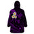 Polynesian Hawaii Wearable Blanket Hoodie Lanai Islands with Pacific Plumeria Purple Vibe LT9 - Polynesian Pride