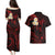 Polynesian Hawaii Couples Puletasi Dress and Hawaiian Shirt Lanai Islands with Pacific Plumeria Red Vibe LT9 - Polynesian Pride