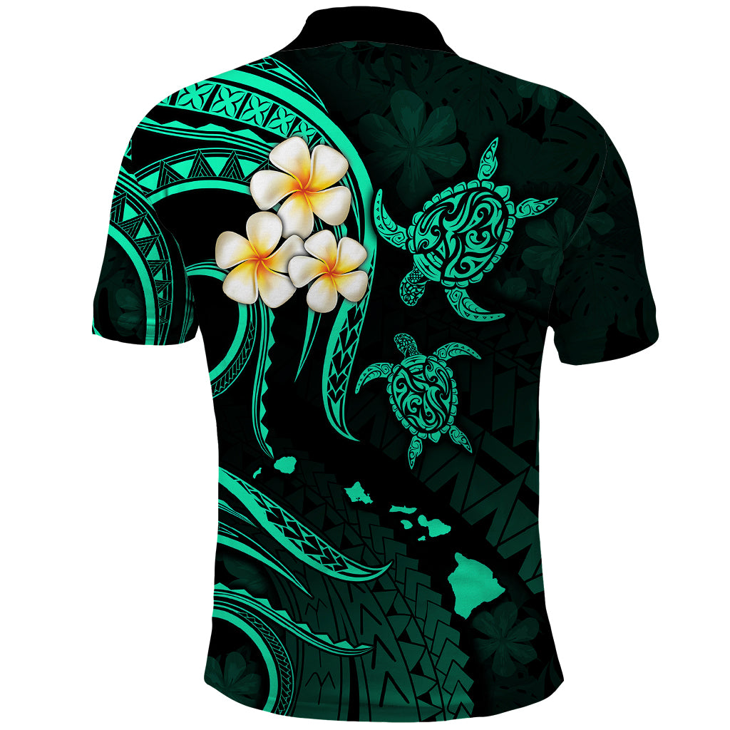 Polynesian Hawaii Polo Shirt Lanai Islands with Pacific Plumeria Turquoise Vibe LT9 - Polynesian Pride