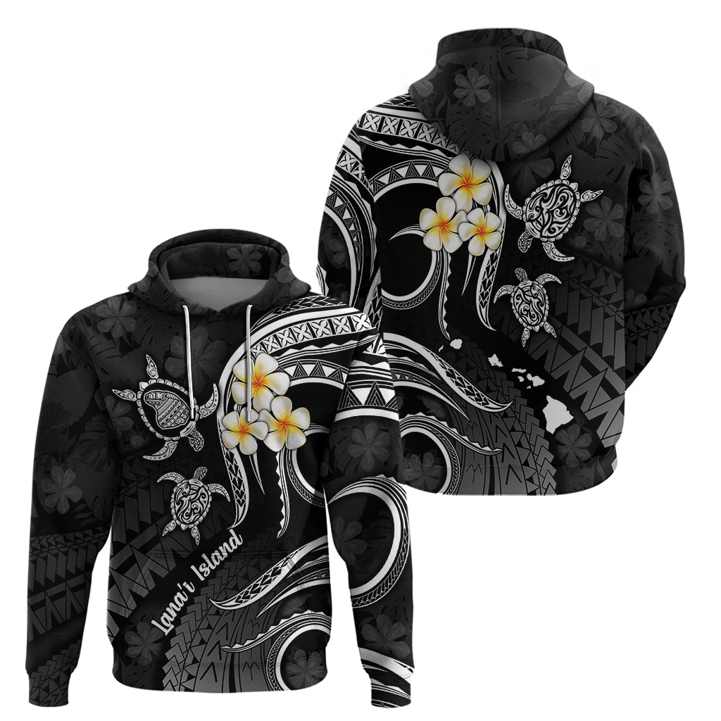 Polynesian Hawaii Hoodie Lanai Islands with Pacific Plumeria White Vibe LT9 - Polynesian Pride