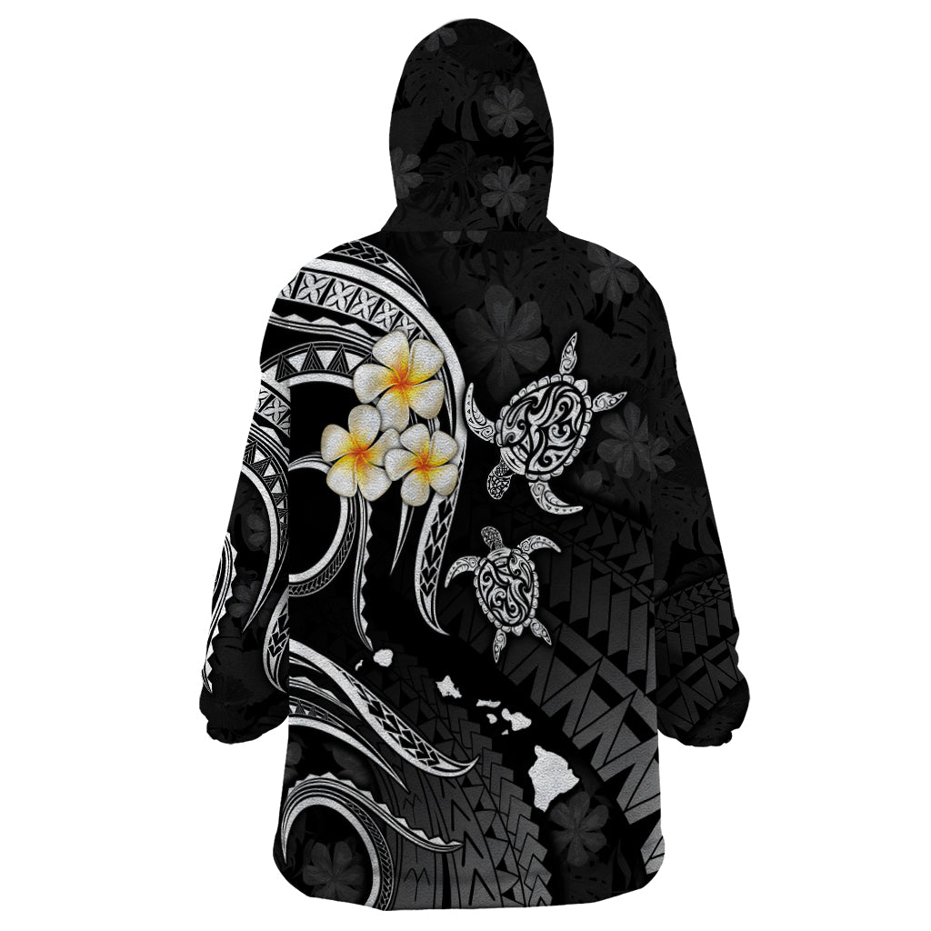 Polynesian Hawaii Wearable Blanket Hoodie Lanai Islands with Pacific Plumeria White Vibe LT9 - Polynesian Pride