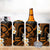 Hawaii Lanaʻi Islands Pacific Plumeria 4 in 1 Can Cooler Tumbler Gold Polynesian Tattoo