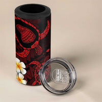 Hawaii Lanaʻi Islands Pacific Plumeria 4 in 1 Can Cooler Tumbler Red Polynesian Tattoo