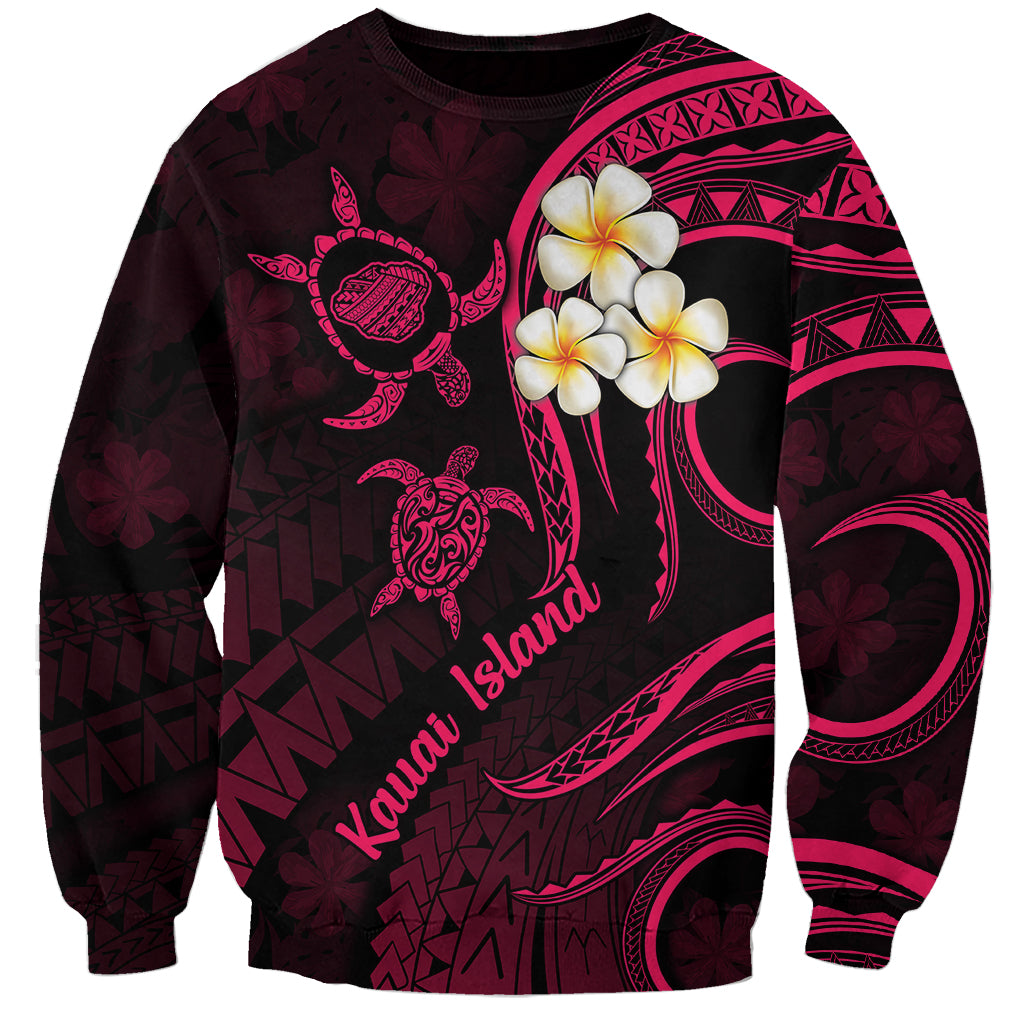 Hawaii Sweatshirt Kauai Islands Polynesian Sunset Plumeria Pink Vibe LT9 Unisex Pink - Polynesian Pride