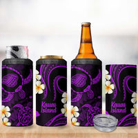 Hawaii Kauai Islands Pacific Plumeria 4 in 1 Can Cooler Tumbler Purple Polynesian Tattoo