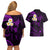 Polynesian Hawaii Couples Off Shoulder Short Dress and Hawaiian Shirt Kauai Islands with Pacific Plumeria Purple Vibe LT9 - Polynesian Pride