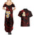 Polynesian Hawaii Couples Summer Maxi Dress and Hawaiian Shirt Kauai Islands with Pacific Plumeria Red Vibe LT9 - Polynesian Pride