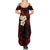 Polynesian Hawaii Summer Maxi Dress Kauai Islands with Pacific Plumeria Red Vibe LT9 - Polynesian Pride