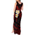 Polynesian Hawaii Tank Maxi Dress Kauai Islands with Pacific Plumeria Red Vibe LT9 - Polynesian Pride