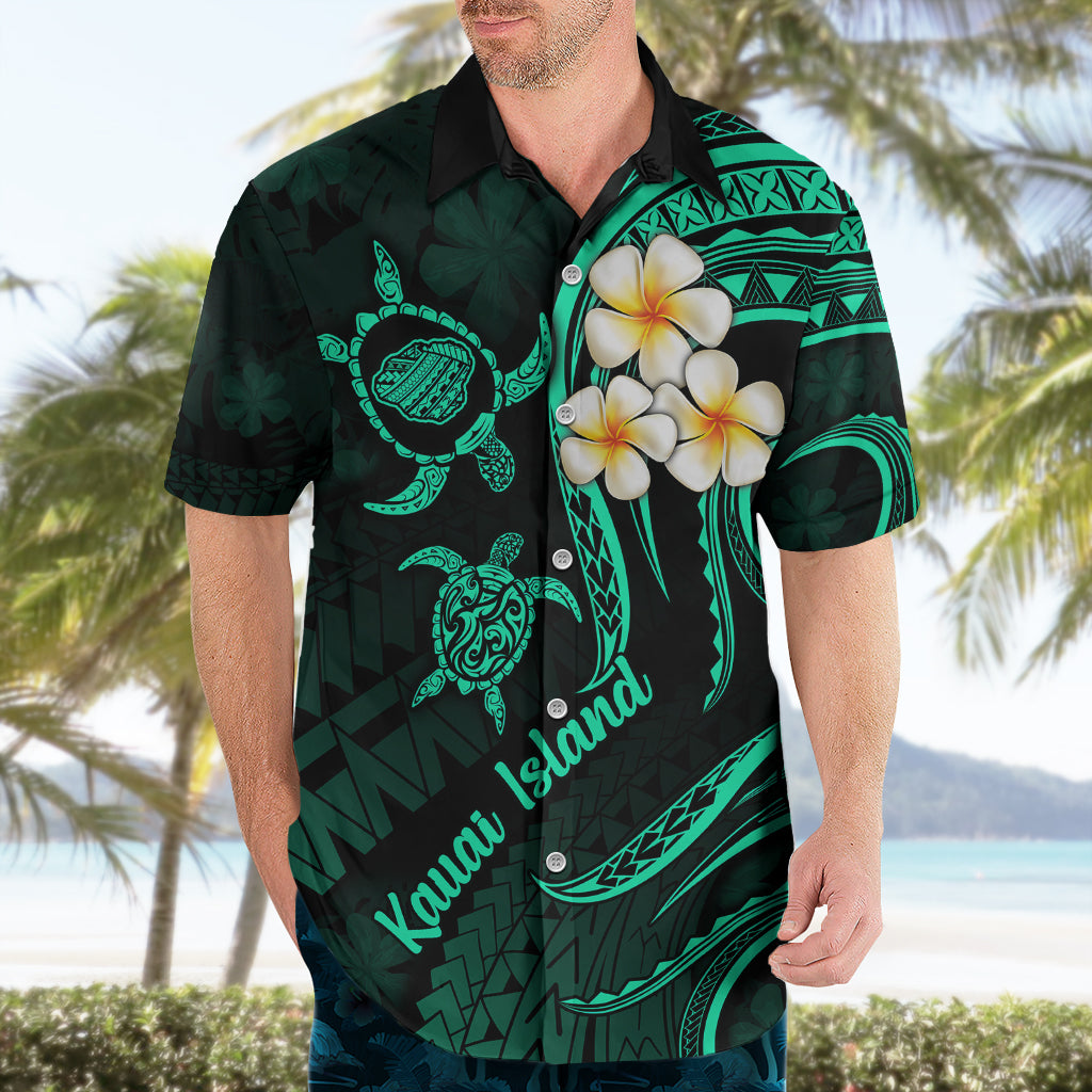 Polynesian Hawaii Hawaiian Shirt Kauai Islands with Pacific Plumeria Turquoise Vibe LT9 - Polynesian Pride