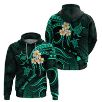Polynesian Hawaii Hoodie Kauai Islands with Pacific Plumeria Turquoise Vibe LT9 - Polynesian Pride