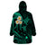 Polynesian Hawaii Wearable Blanket Hoodie Kauai Islands with Pacific Plumeria Turquoise Vibe LT9 - Polynesian Pride