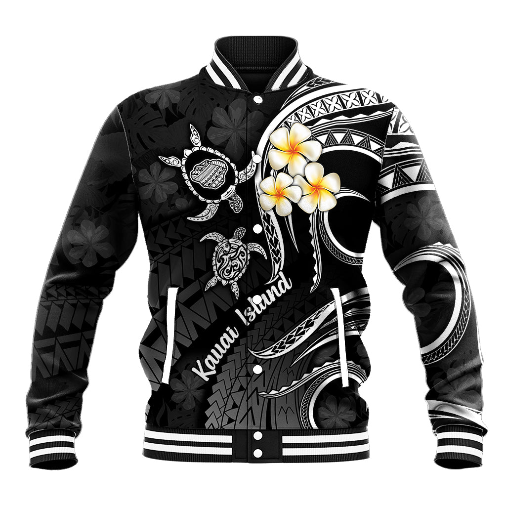 Polynesian Hawaii Baseball Jacket Kauai Islands with Pacific Plumeria White Vibe LT9 Unisex White - Polynesian Pride