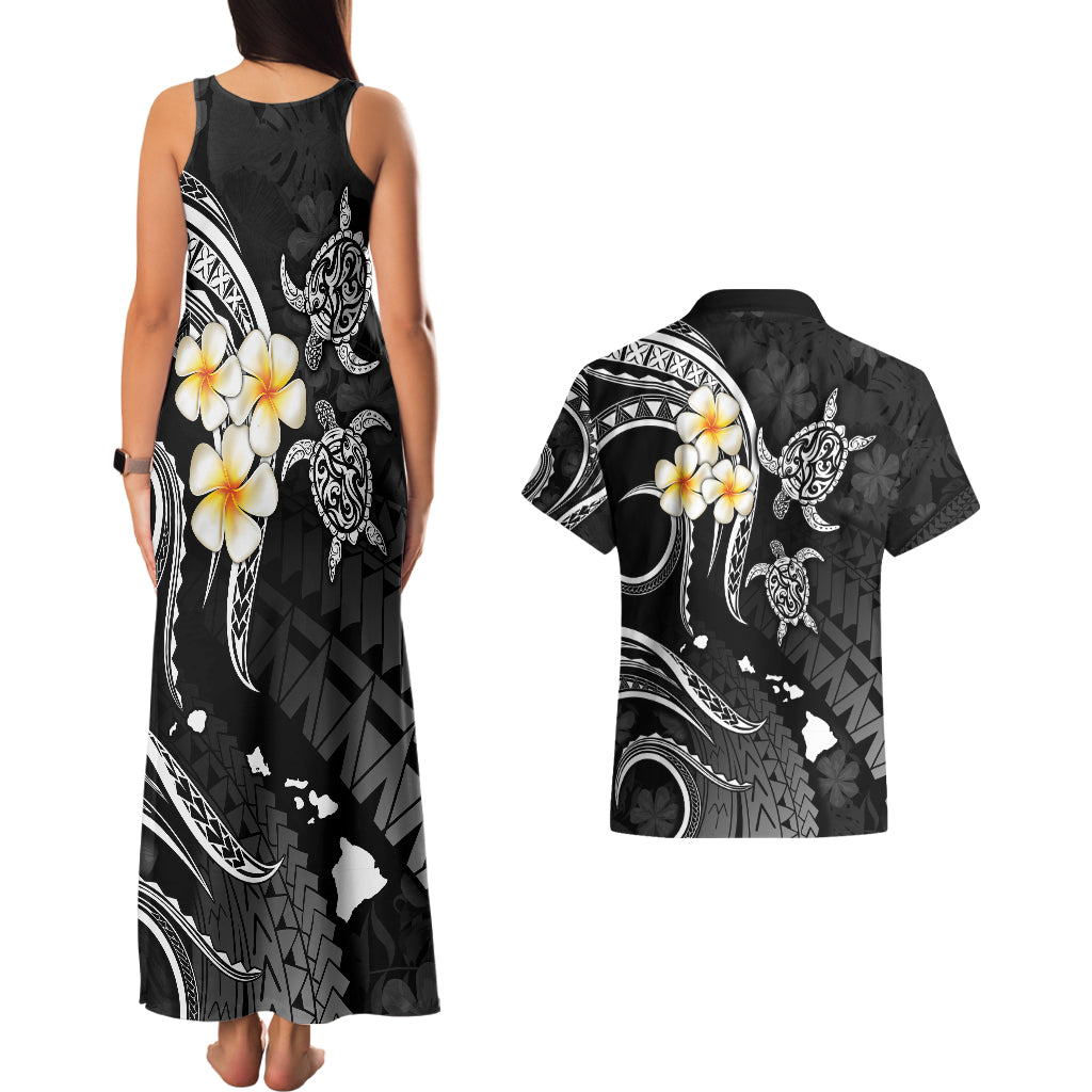 Polynesian Hawaii Couples Matching Tank Maxi Dress And Hawaiian Shirt Kauai Islands with Pacific Plumeria White Vibe LT9 - Polynesian Pride