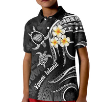 Polynesian Hawaii Kid Polo Shirt Kauai Islands with Pacific Plumeria White Vibe LT9 Kid White - Polynesian Pride