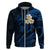 Hawaii Hoodie Kahoolawe Islands Polynesian Sunset Plumeria LT9 Zip Hoodie Blue - Polynesian Pride