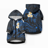 Hawaii Kahoolawe Islands Pet Hoodie Polynesian Sunset Plumeria LT9 Zip-up Blue - Polynesian Pride